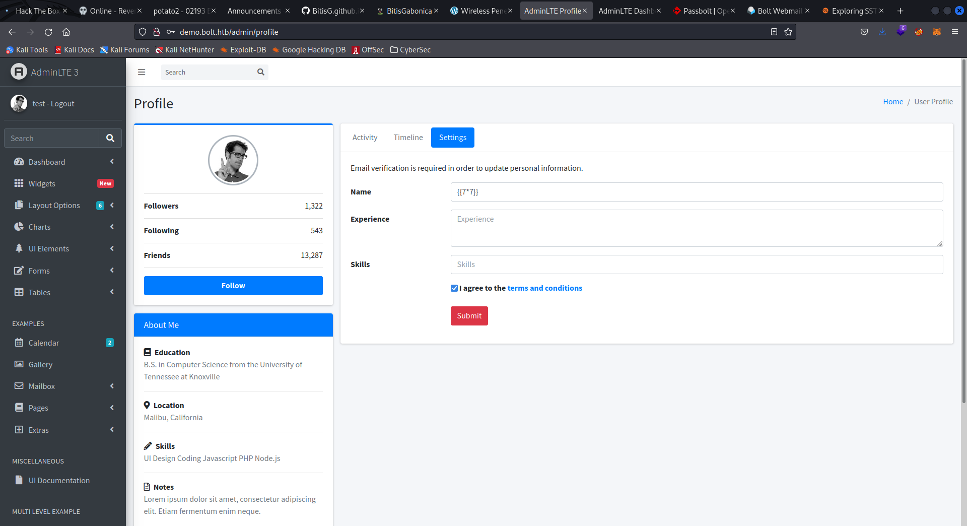 Changing the name of our profile in demo app