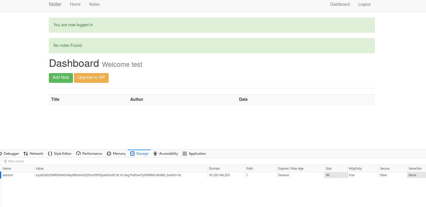 Registration and cookie